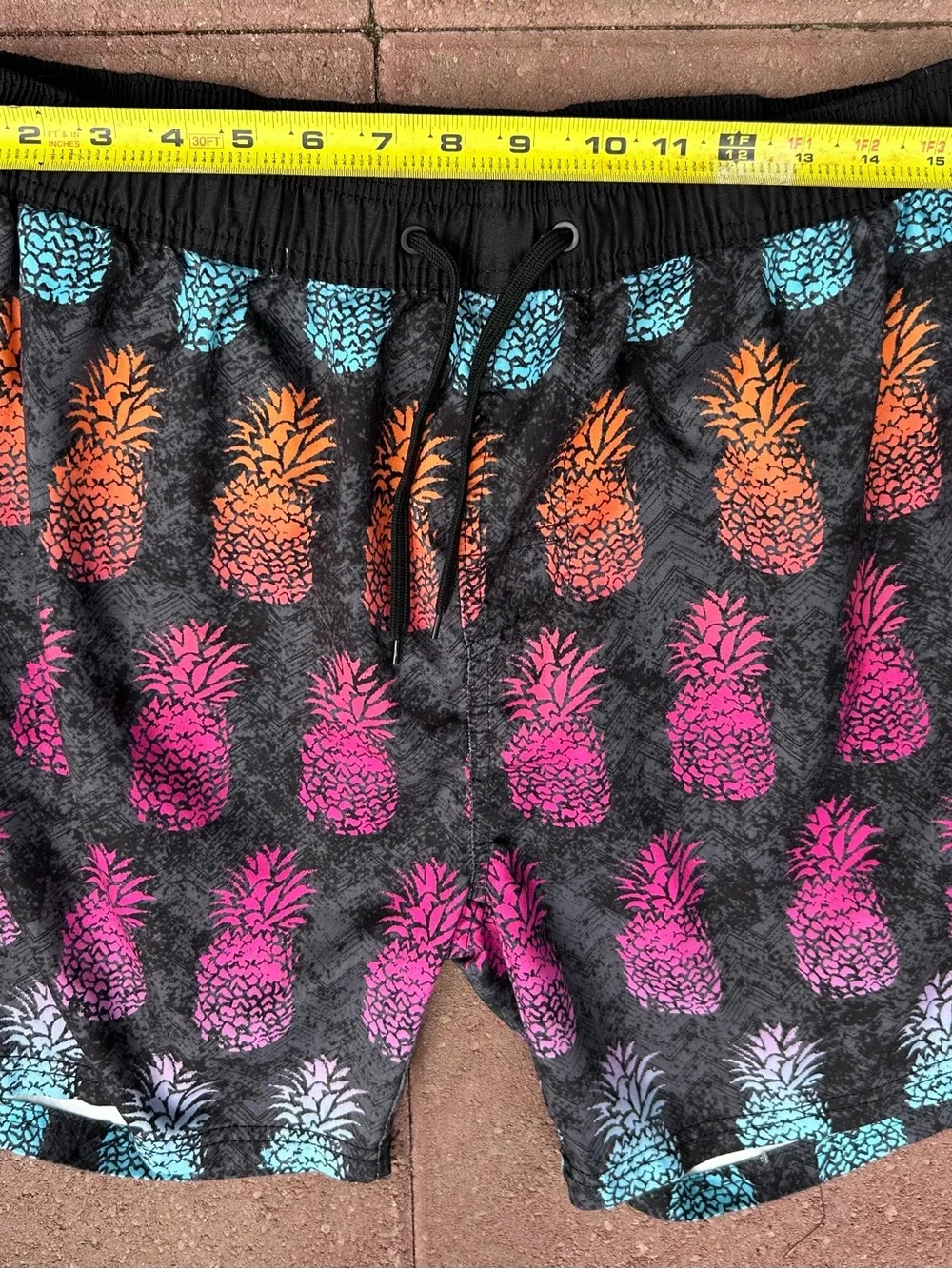 Ron Jon Surf Shop Swim Trunks Neon Pineapples XL